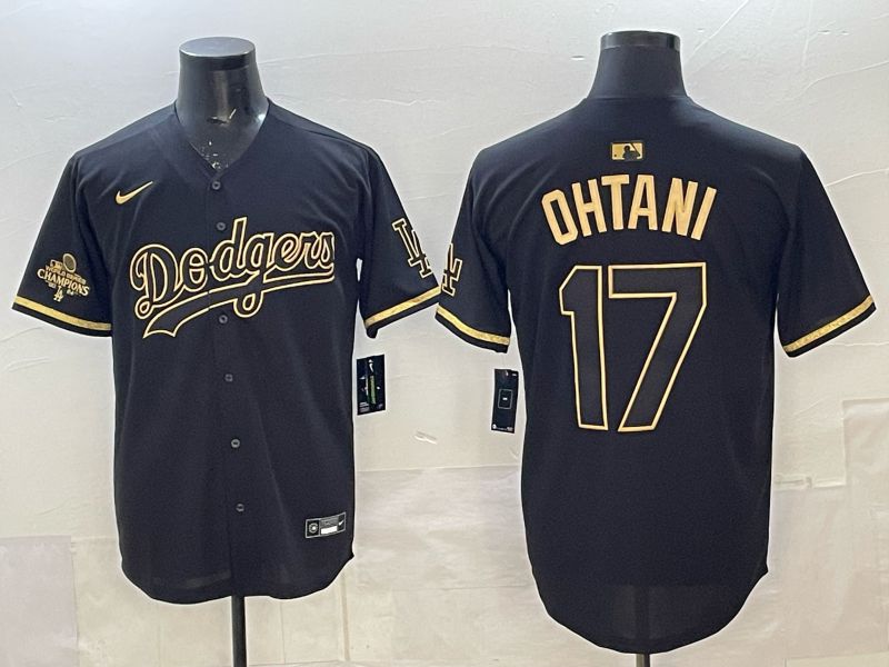 Men 2025 Los Angeles Dodgers #17 Ohtani Black Nike MLB Jersey style 077->los angeles dodgers->MLB Jersey